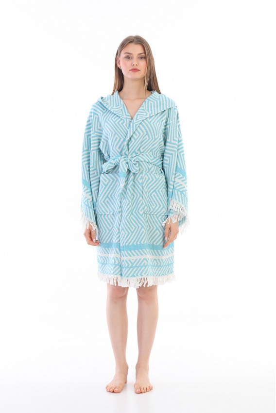 CHAPUTS Alinda Turquoise Bathrobe