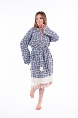 CHAPUTS Aphrodithe Navy Blue Bathrobe