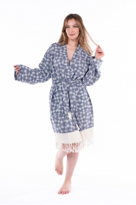 Aphrodithe Navy Blue Bathrobe