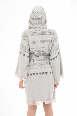 CHAPUTS Aspendos Beige & Black Bathrobe