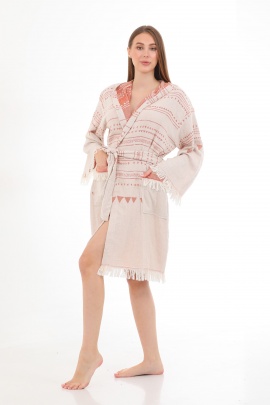 CHAPUTS Aspendos Beige & Terra Bathrobe