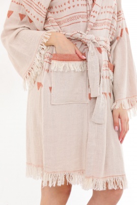 CHAPUTS Aspendos Beige & Terra Bathrobe