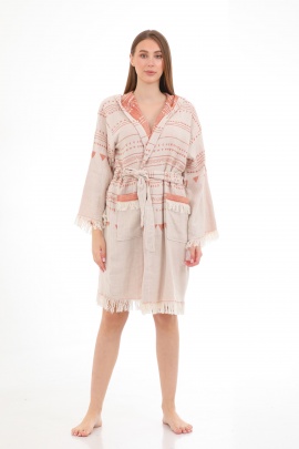 CHAPUTS Aspendos Beige & Terra Bathrobe