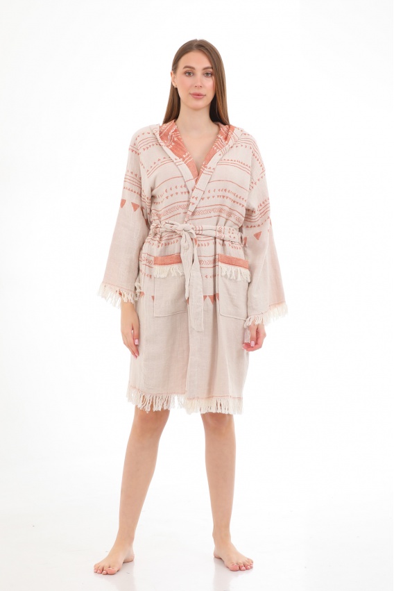 CHAPUTS Aspendos Beige & Terra Bathrobe