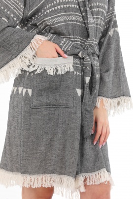 CHAPUTS Aspendos Black Bathrobe