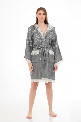 CHAPUTS Aspendos Black Bathrobe