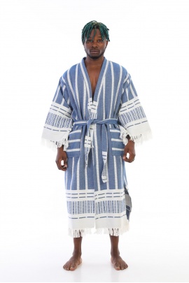 CHAPUTS Astrea Navy Blue Bathrobe