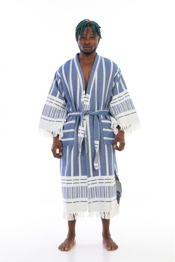 CHAPUTS Astrea Navy Blue Bathrobe