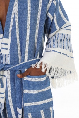 CHAPUTS Astrea Navy Blue Bathrobe