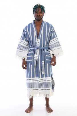 Astrea Navy Blue Bathrobe