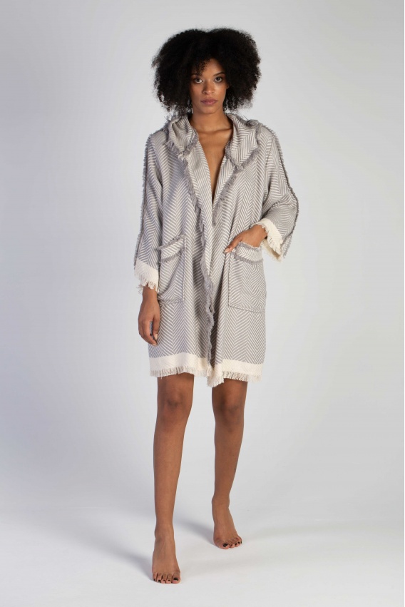CHAPUTS Chevron Grey Bathrobe