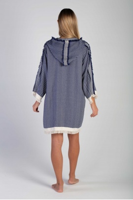 CHAPUTS Chevron Navy Blue Bathrobe CHAPUTS Chevron Navy Blue Bathrobe