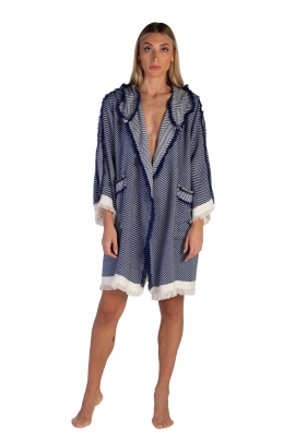 Chevron Navy Blue Bathrobe