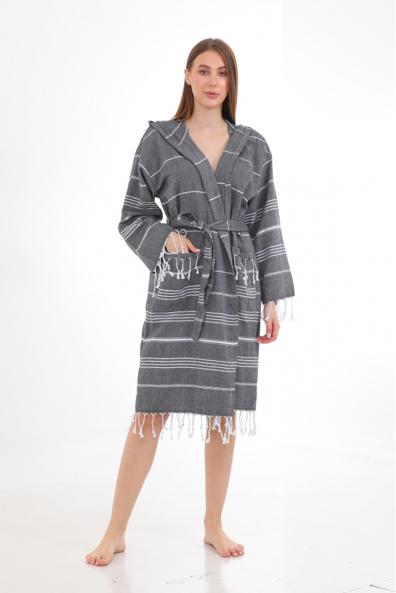 CHAPUTS Didyma Black Bathrobe
