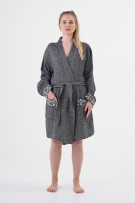 CHAPUTS Edessa Black Bathrobe (plain short)