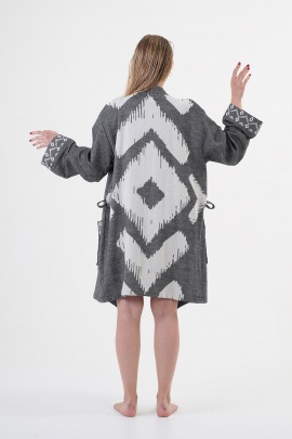 CHAPUTS Edessa Black Bathrobe (plain short)