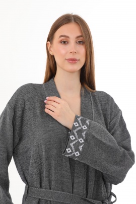 CHAPUTS Edessa Black Bathrobe (plain long)