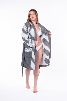 CHAPUTS Edessa Black Bathrobe - V Short