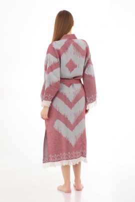 SAUDADE Edessa Burgundy Bathrobe (Sustainable Cotton)