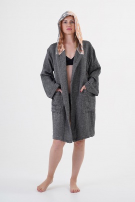 CHAPUTS Lady Black Hooded Bathrobe