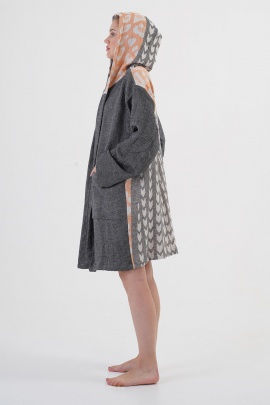 CHAPUTS Lady Black Hooded Bathrobe