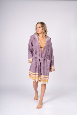 SAUDADE Melongena Purple Bathrobe (Sustainable Cotton)