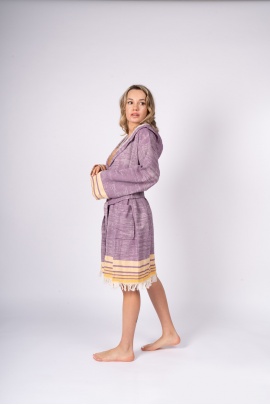SAUDADE Melongena Purple Bathrobe (Sustainable Cotton)