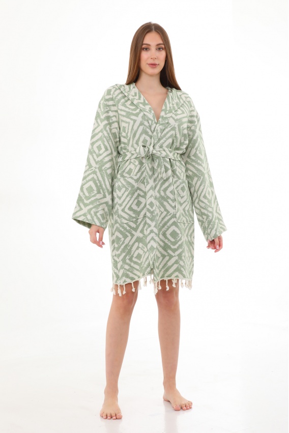 CHAPUTS Misis Khaki Green Bathrobe