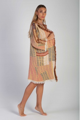 CHAPUTS Nerite Yellow & Red Bathrobe CHAPUTS Nerite Yellow & Red Bathrobe