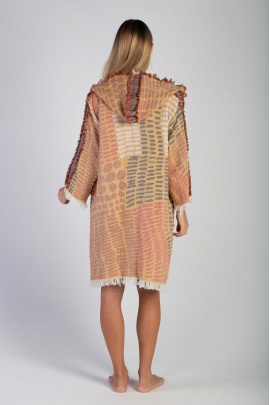 CHAPUTS Nerite Yellow & Red Bathrobe CHAPUTS Nerite Yellow & Red Bathrobe