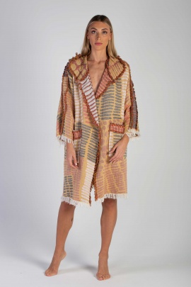 CHAPUTS Nerite Yellow & Red Bathrobe CHAPUTS Nerite Yellow & Red Bathrobe