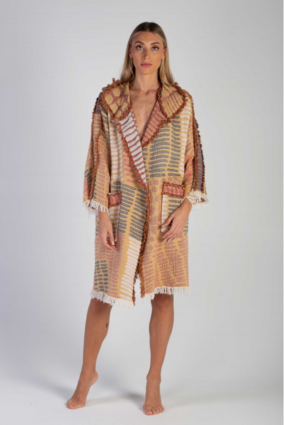 CHAPUTS Nerite Yellow & Red Bathrobe