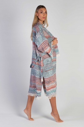 CHAPUTS Pica Blue & Red Bathrobe