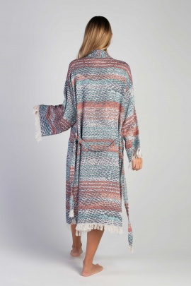 CHAPUTS Pica Blue & Red Bathrobe