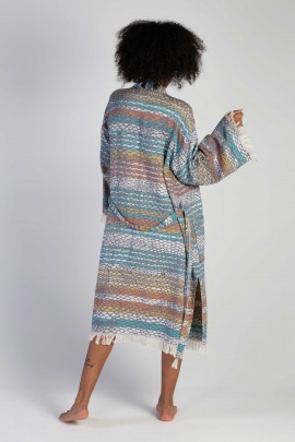 CHAPUTS Pica Blue & Yellow Bathrobe