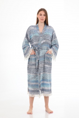 CHAPUTS Pica Blue & Grey Bathrobe