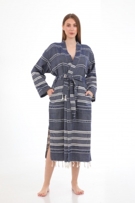 CHAPUTS Sundia Navy Blue Bathrobe