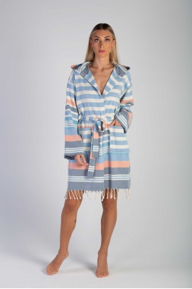 CHAPUTS Trivia Navy Blue Bathrobe CHAPUTS Trivia Navy Blue Bathrobe