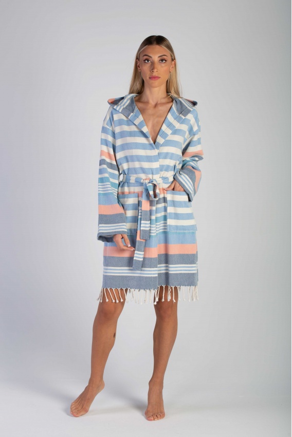 CHAPUTS Trivia Navy Blue Bathrobe