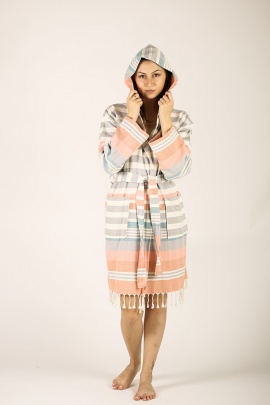 CHAPUTS Trivia Grey & Terra Bathrobe