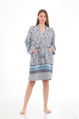CHAPUTS Vitta Navy Blue Bathrobe
