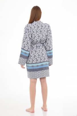 CHAPUTS Vitta Navy Blue Bathrobe