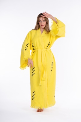 CHAPUTS Cho Ku Rei Wooden Printed Bathrobe