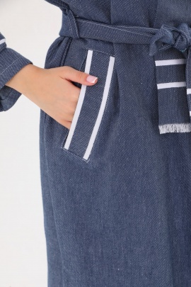 CHAPUTS Glay Navy Blue Bathrobe