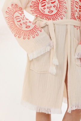 CHAPUTS Cholula Wooden Stamp Bathrobe