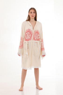 CHAPUTS Cholula Wooden Stamp Bathrobe
