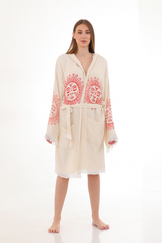 CHAPUTS Cholula Wooden Stamp Bathrobe