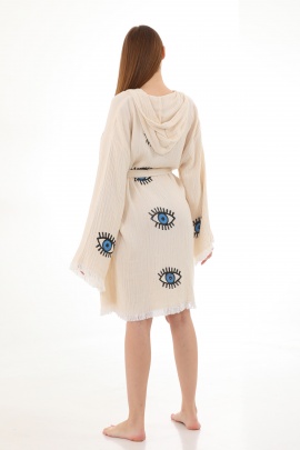 CHAPUTS Eye Wooden Stamp Bathrobe
