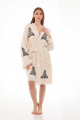 CHAPUTS Kelim Wooden Stamp Bathrobe