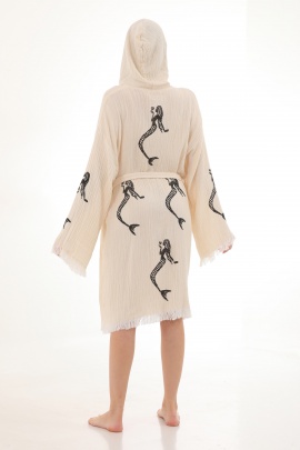 CHAPUTS Mermaid Wooden Stamp Bathrobe